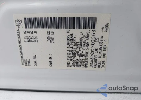 2023 Nissan Maxima Platinum Xtronic Cvt z USA, uszkodzony, nr VIN 1N4AA6FV2PC502563